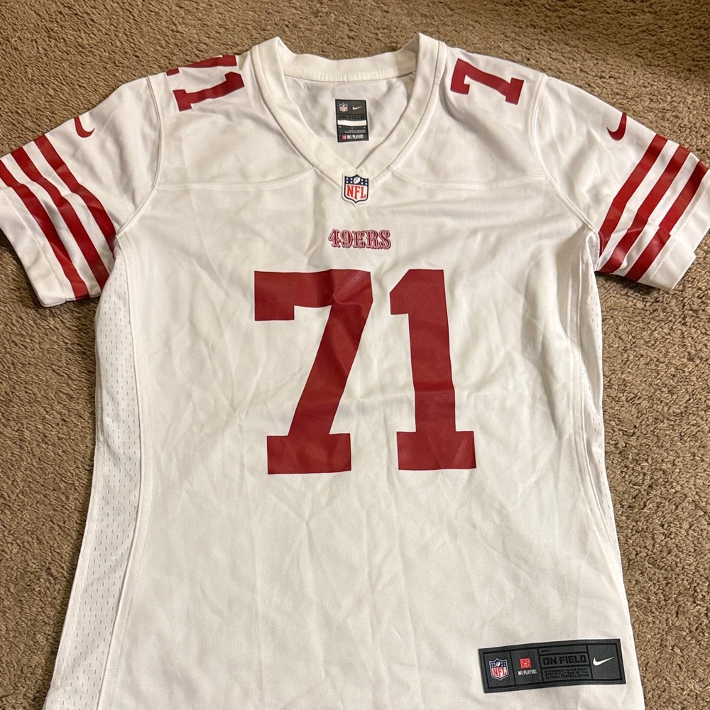 Nike White and Red 49ers Jersey